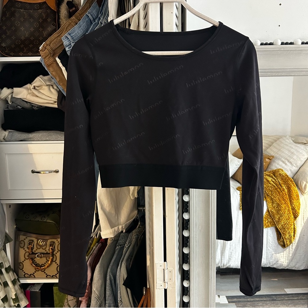 Lululemon Athletica Black Crop Top